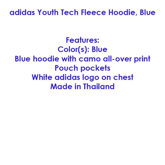 adidas Youth Tech Fleece Hoodie, Blue - Picture 9 of 9